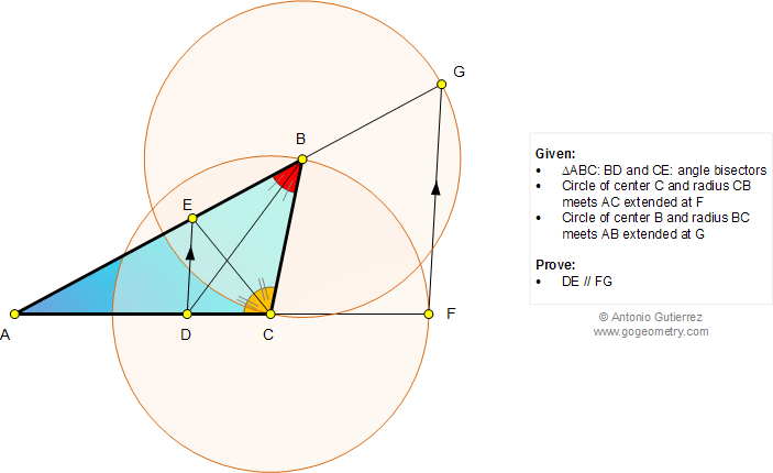 Geometry Problem 1011: Triangle, Angle Bisector, Vertex, Circle, Center, Radius, Parallel Lines