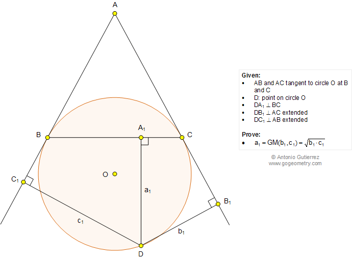 Geometry Problem 1020: Circle, Tangent, Chord, Perpendicular, Geometric Mean