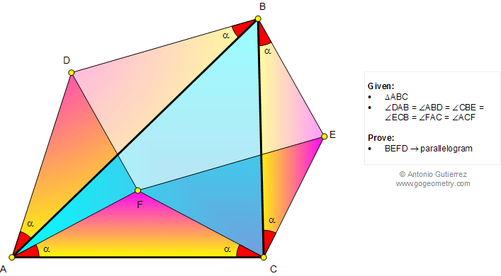 Problema de Geometria 1042: Triangulo, ngulos Iguales, Semejanza, Paralelogramo