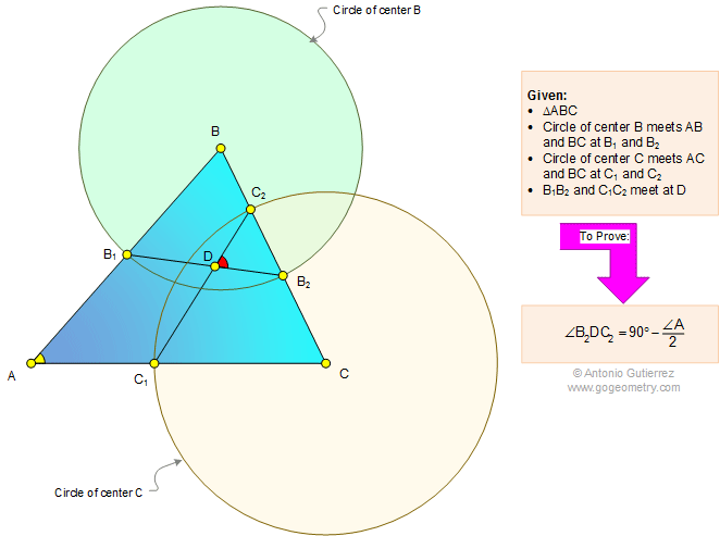 Geometry Problem 1100 Triangle, Circle, Centers, Vertex, Radius, Angle