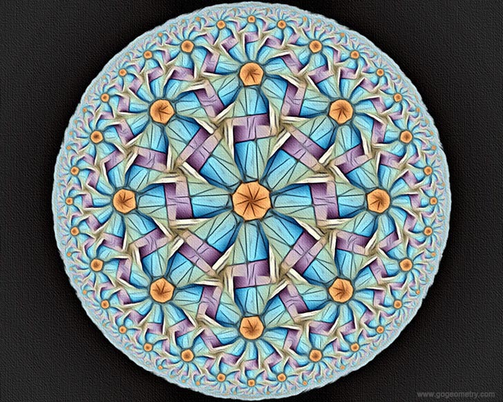 Kaleidoscope of Geometry Problem 1144 based on Poincare Disk Model