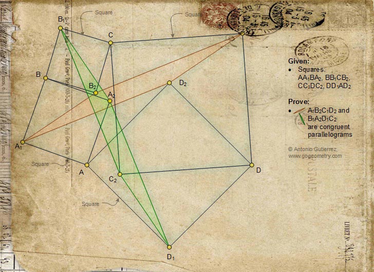 Geometric art: Four Squares, Two Parallelograms