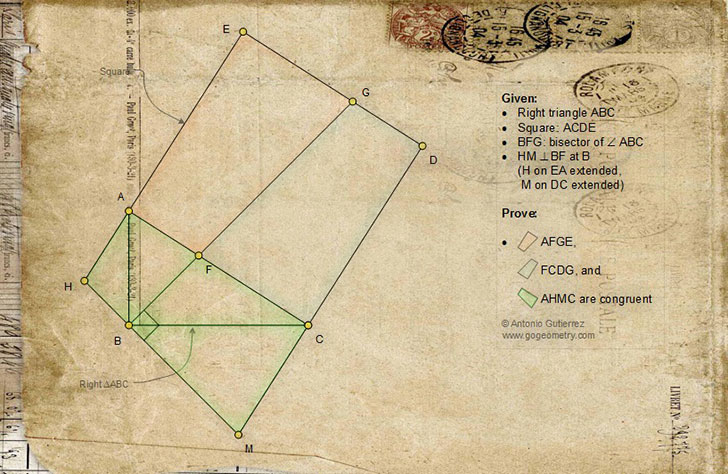 Geometric art: Right Triangle, Square