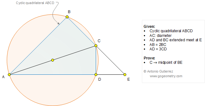 Geometry Problem 1261: Cyclic Quadrilateral, Circle, Diameter, Midpoint, Measurement