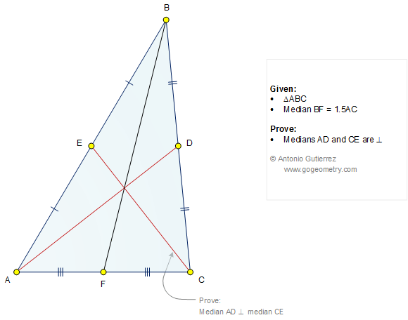 Geometry Problem 1263: Triangle, Medians, 90 Degrees, Perpendicular