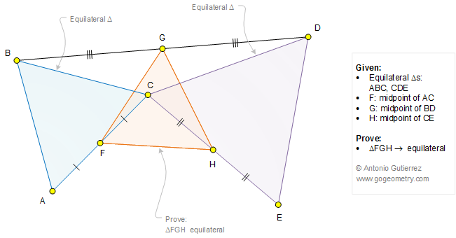 Geometry Problem 1284: Two Equilateral Triangle, Perpendicular, Midpoint, Congruence