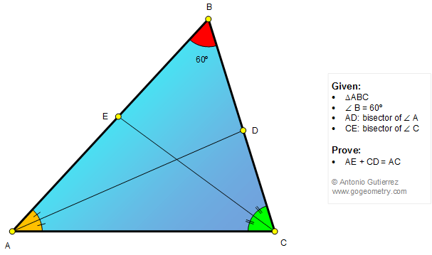 Geometry Problem 1303: Triangle, 60 Degrees, Angle Bisector, Measurement