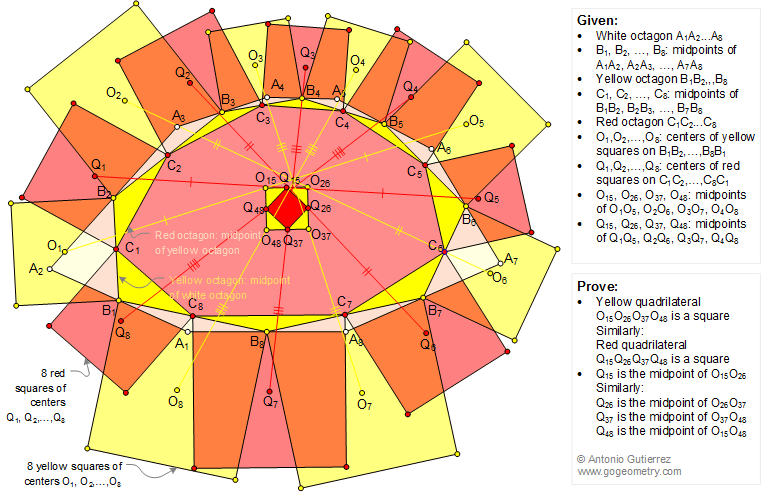 Geometry Problem 1325: Poligons, Octagons, Midpoints, Squares, Math Education