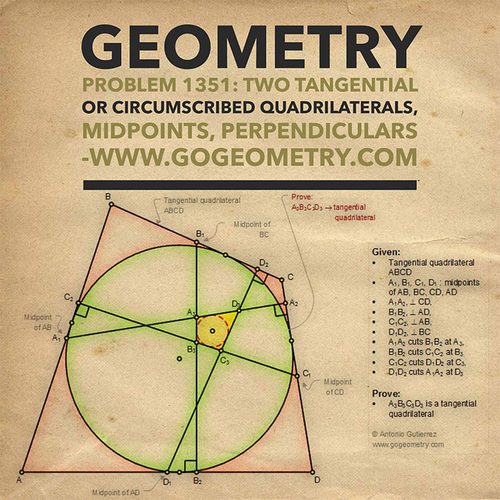 Poster of Problem 1351: Sketching, iPad, Typography, Art, tangential quadrilateral