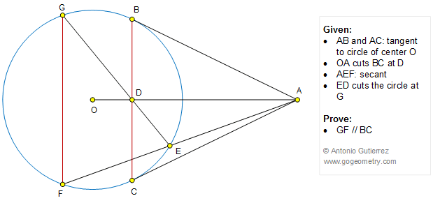 Geometry Problem 1354: Circle, Tangent Lines, Secant, Chord, Center, Parallel Lines. Math Infographic, Tutor