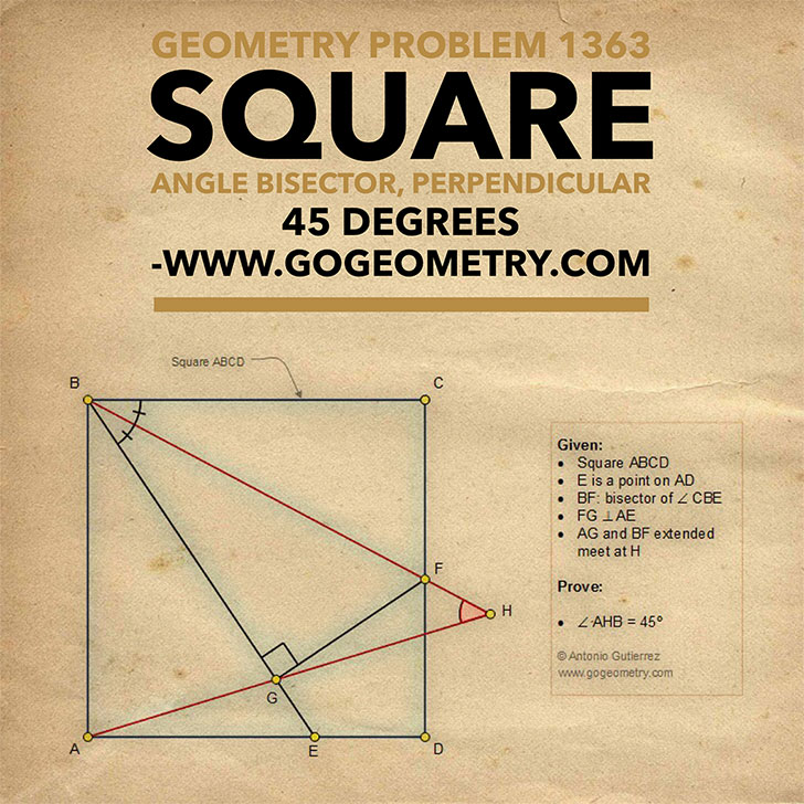 Sketch and typography of Geometry Problem 1363 using iPad Apps, Tutor