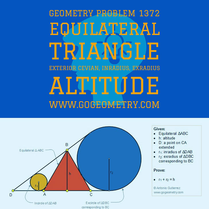 Sketch and typography of Geometry Problem 1366 using iPad Apps, Tutor, Square, Angle Bisector, Perpendicular, Concyclic Points, Circle