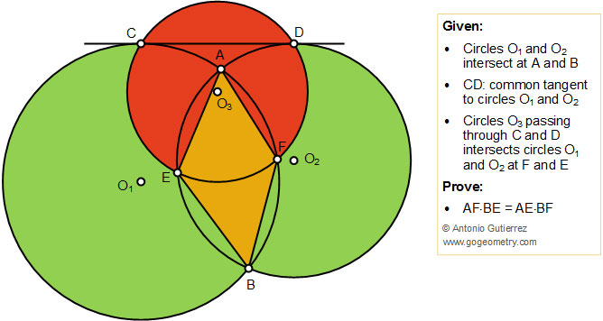Geometry Problem 1437: Intersecting Circles, Common Tangent, Equal Product, Measurement, Math Infographic, Tutor