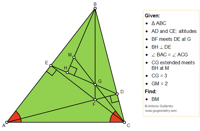 Geometry Problem 1442: Triangle, Altitudes, Orthocenter, Perpendicular, Congruent Angles, Similarity, Measurement, Tutor