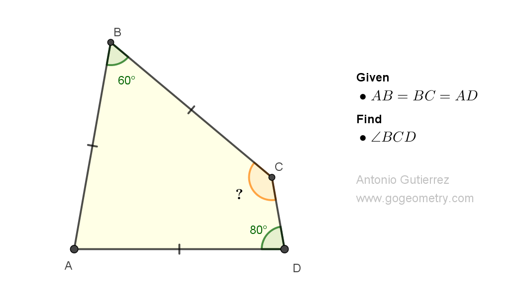 Geometry Problem 1508: Understanding Triangle Geometry: Isosceles, Equilateral, Quadrilateral, Angular. Difficulty Level: High School
