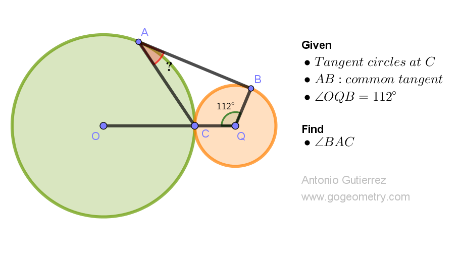 Geometry Problem 1534: High School Brainteaser: Tangent Circles, Common External Tangent, and Angle Conundrums!