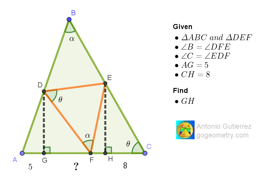 Geometry problem 1596 Triangle with points D, E, and F illustrating orthogonal projections