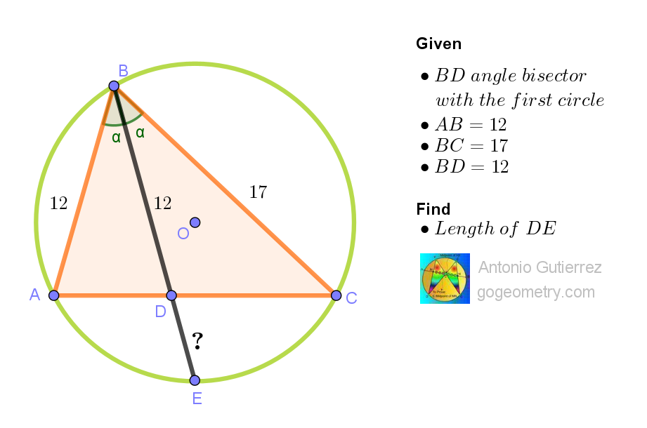 Triangle Problem 1605: Angle Bisector and Circumcircle