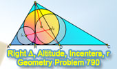 Right Triangle, Altitude, Incenter, Angle Bisector, Inradius