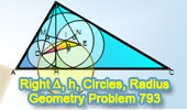 Right Triangle, Altitude, Three Incircles, Circumradius