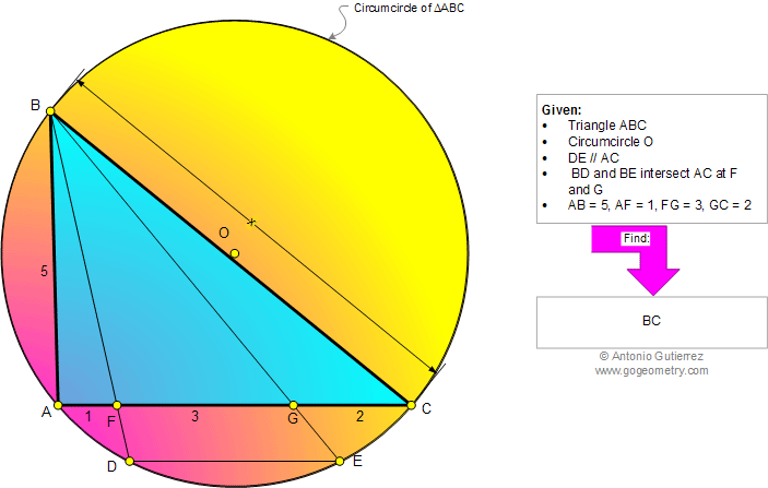 Triangle, Circumcircle, Parallel, Chord, Metric Relations