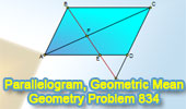 Parallelogram, Diagonal, Similarity, Geometric Mean, Mean Proportional