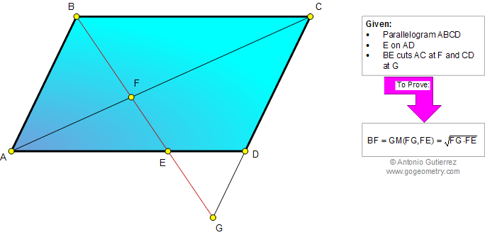 4: Parallelogram, Diagonal, Similarity, Geometric Mean, Mean Proportional