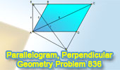 Parallelogram, Perpendicular, Diagonal, Similarity, Metric Relations