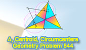 Triangle, Medians, Centroid, Four Circumcenters, Perpendicular, Congruence, Similarity