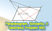 Geometry problem 865, Parallelogram, Midpoint, Parallel
