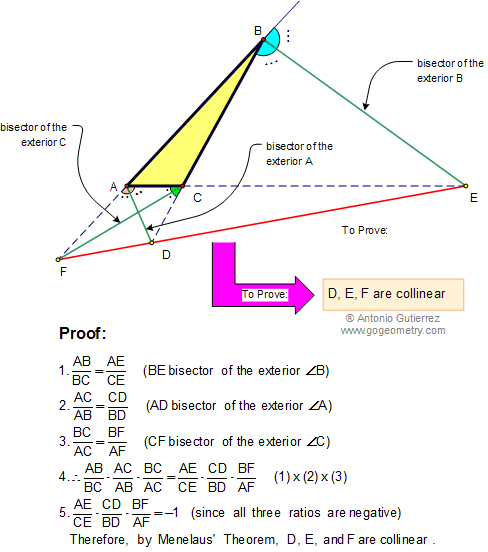 Triangle, bisectors, Collinearity